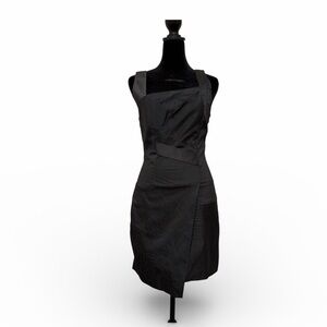 bebe Black Asymmetrical Pinstripe Dress size 2